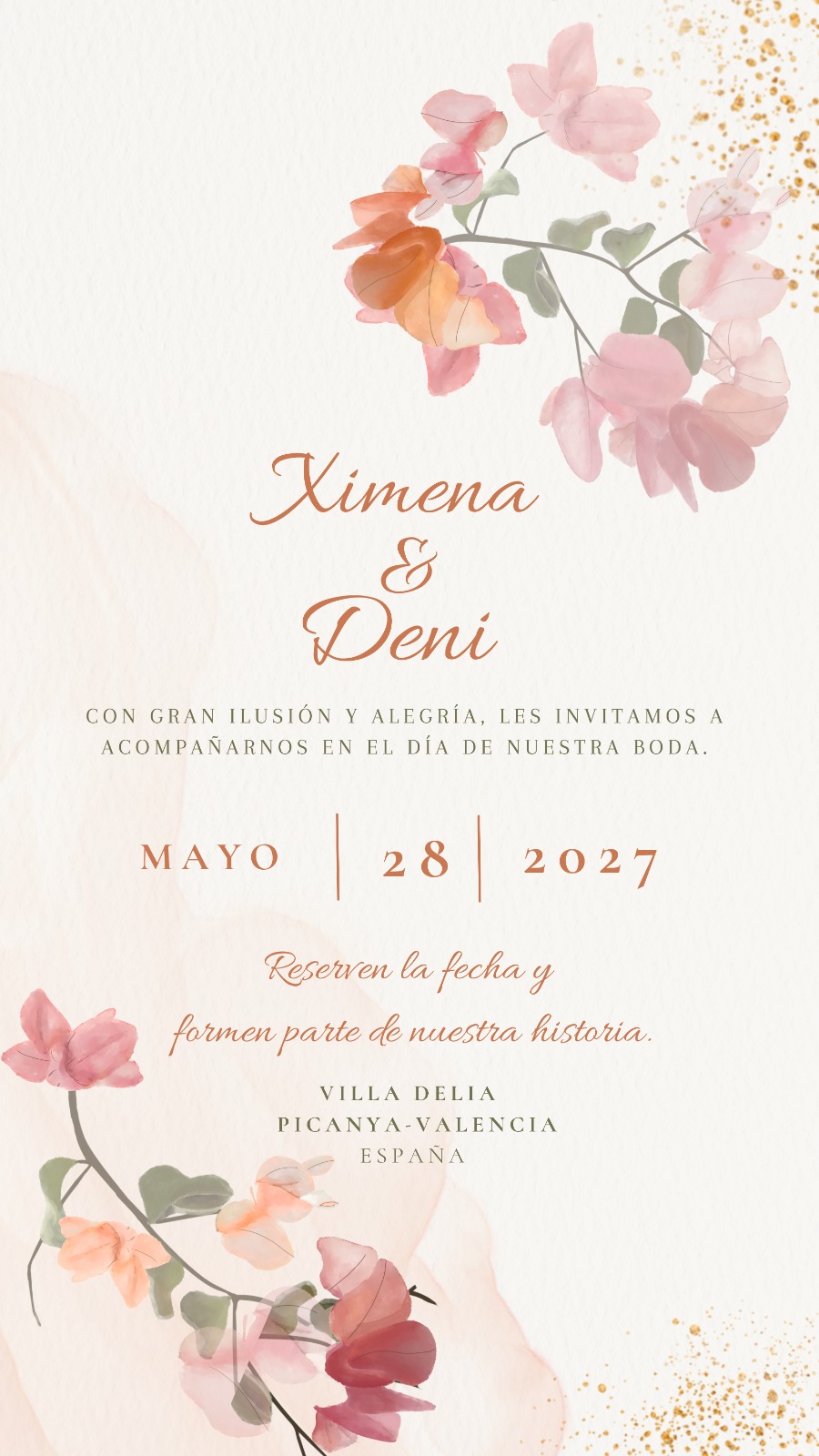 Reserva la fecha - Boda de Ximena y Deni